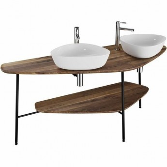 Столешница VITRA PLURAL 160 см под 2 раковины, цвет американский орех